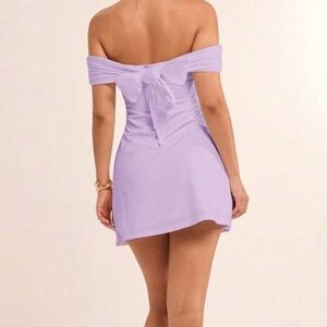 Elegant Lavender Off-Shoulder Dress